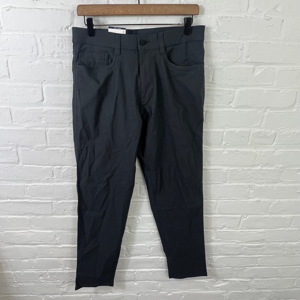 NWT Haggar Men's Straight Leg Ankle Pant Perfect Fit Solid Black Size 30/30